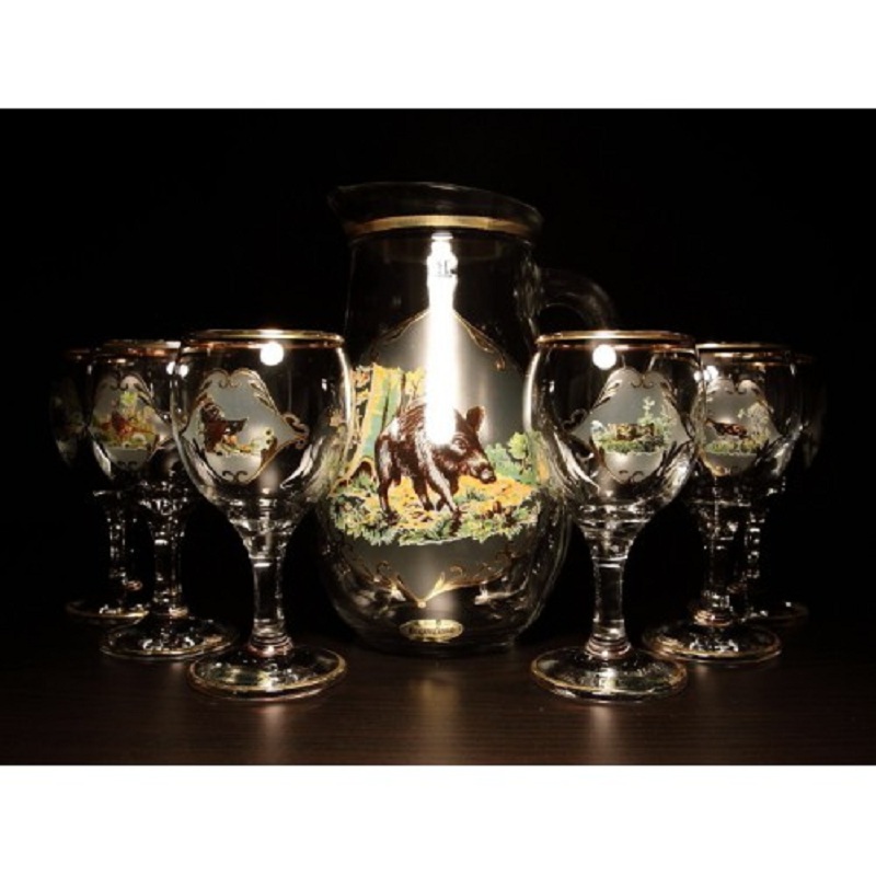 Jagerglass - Set of pitchers 1l + stemmed glasses