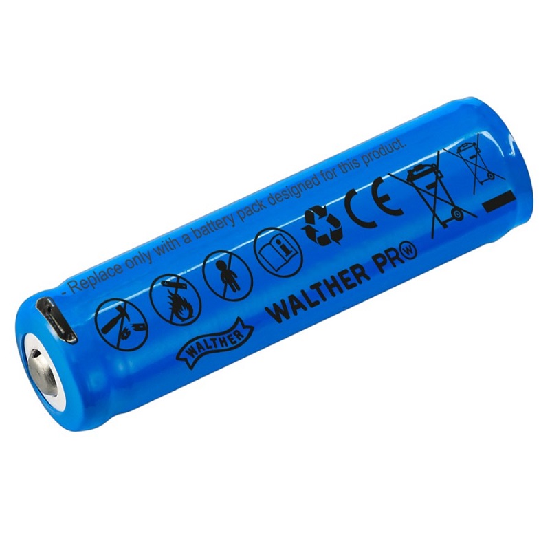 Rechargeable USB-C battery Walther 18650 Li-lon 2600mAh 3.6V