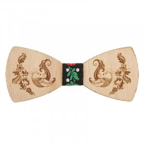Wooden bow tie - Peacock