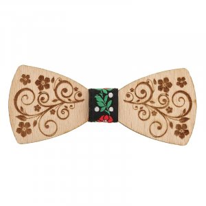 Wooden bow tie - Flower