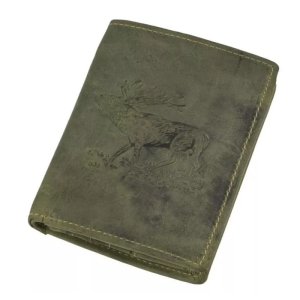 Green Burry leather wallet - Deer green