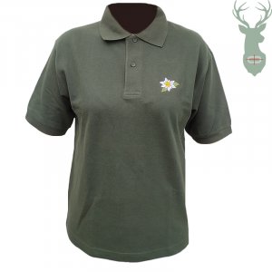 Women's polo shirt - Tatra flower - dark green