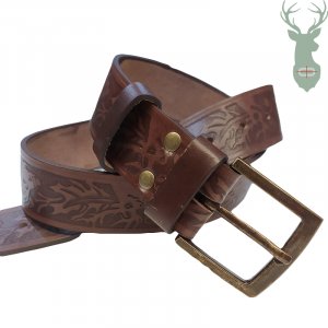 Leather belt - Deer and Wild Boar