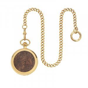 Skelett Gold Wooden Pocket Watch