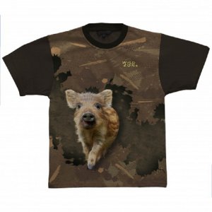 Wild Zone - T-shirt with wild boar pattern brown
