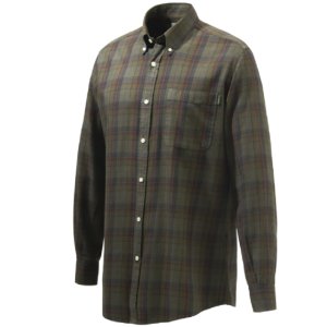 Wood Button Down Shirt - Beige &amp; Red Overd. Bark