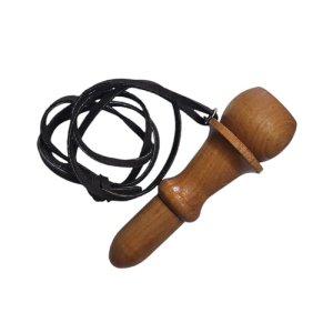 Lure Rabbit Whisker Wood with leather lanyard