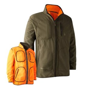 DEERHUNTER Gamekeeper Reversible Fleece Jacket - Green&amp;Orange