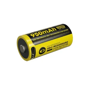 Nitecore RCR123A Li-ion battery 950mAh USB-C