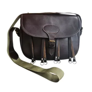 Hunting leather pouch BROWN with nylon strap
