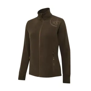 HP Logo Woman's Full Zip Fleece - Brown Bark