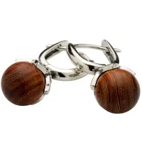 Silver flower earrings with sandalwood