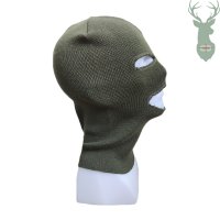 Green knitted balaclava