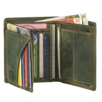 Green Burry leather wallet - Deer green