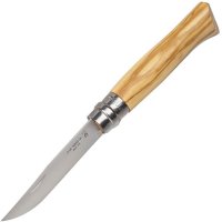 Opinel N08 inox Olive with sheath