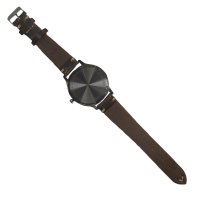 Men's wooden watch HUBERTUS with leather strap