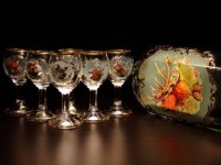 Jagerglass - Set with 0,7l bottle + 40 ml stemmed liqueur glass