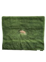 Towel green with pattern - Wild boar