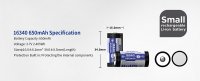 Xtar 16340 650mAh Li-ion 3.7V, protected
