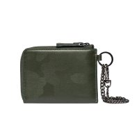 Zipped Pouch Wallet with chain - green
