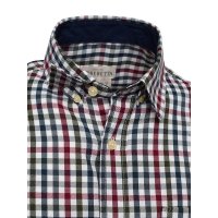 Ellis LS Shirt - White &amp; Bordeaux Check