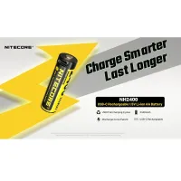 Nitecore NH2400 set 4pcs Li-ion AA battery 1.5V 2400mAh USB-C charging port + charging multi cable