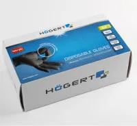 WUSSOW disposable nitrile gloves with diamond texture black
