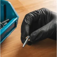 WUSSOW disposable nitrile gloves with diamond texture black