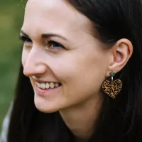 Wooden earrings Coeur de Fleur & Barrique