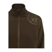HP Logo Woman's Full Zip Fleece - Brown Bark
