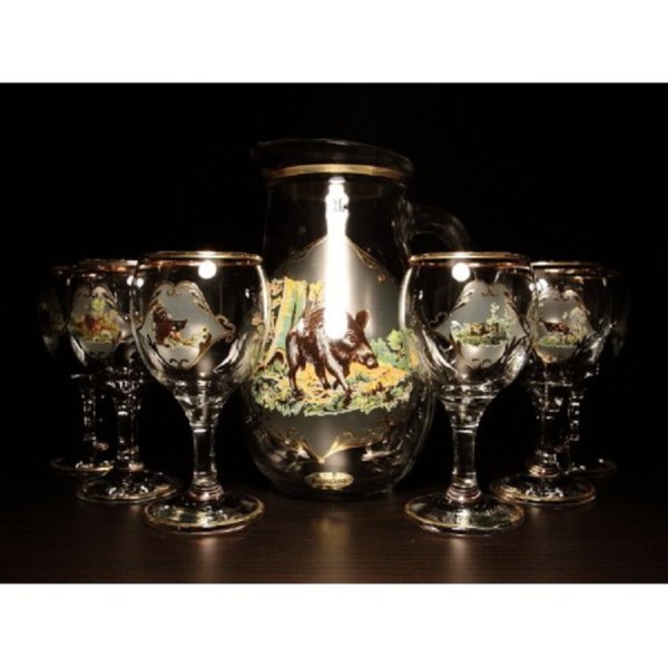 Jagerglass - Set of pitchers 1l + stemmed glasses