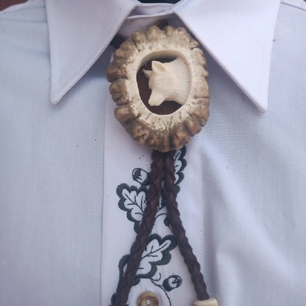 Hunting tie Bolo - VLK - handmade