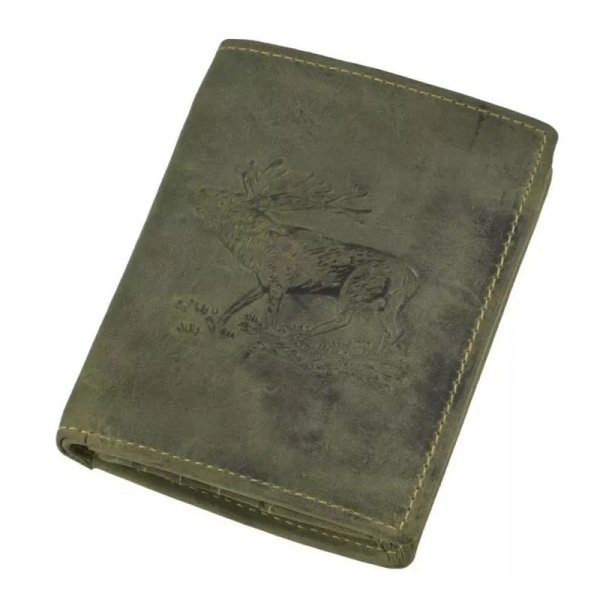 Green Burry leather wallet - Deer green