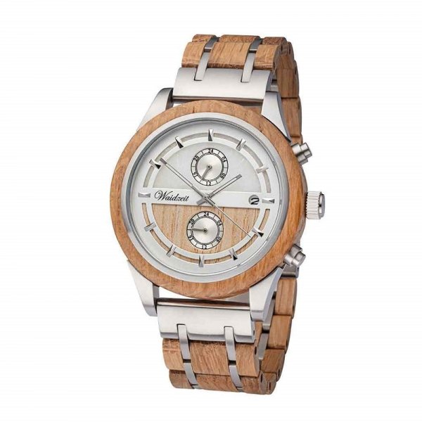 Wooden Watch Beer Silver