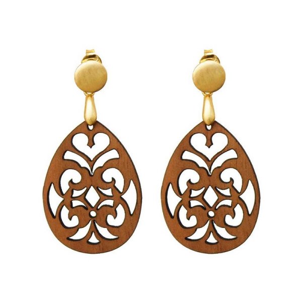 Wooden earrings Bohéme Walnut