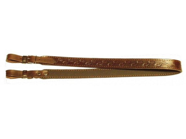 Leather gun belt lined with non-slip rubber brown