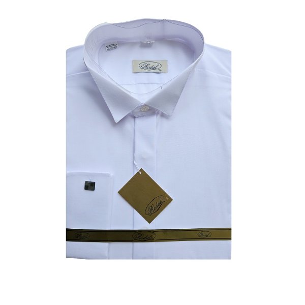 RODAL white tuxedo shirt with double cuff