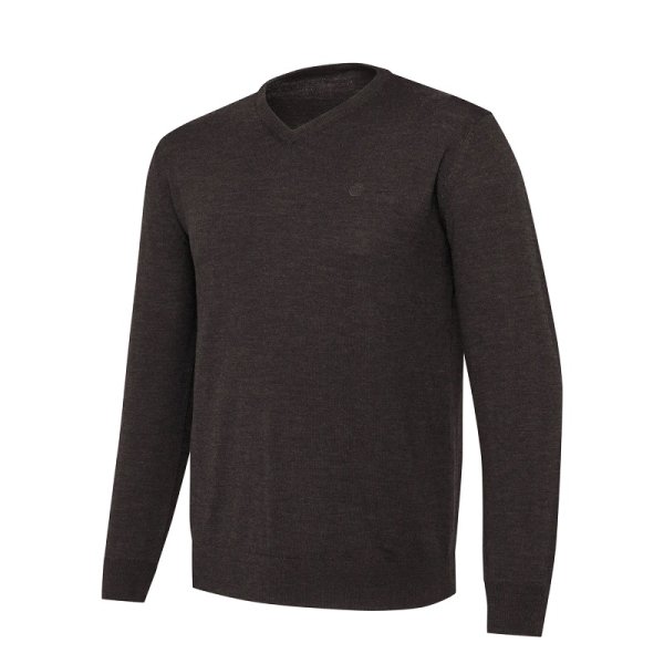 Merino V-Neck Sweater - Brown Bark