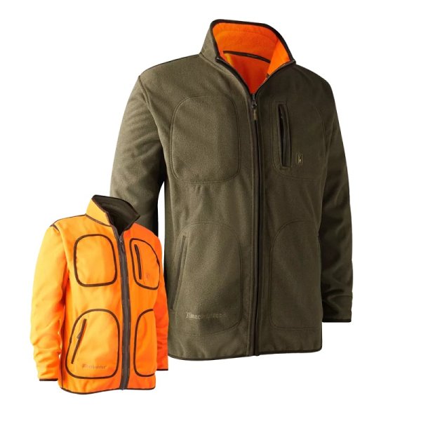 DEERHUNTER Gamekeeper Reversible Fleece Jacket - Green&amp;Orange