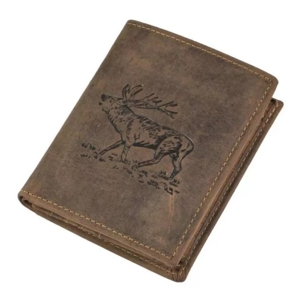 Green Burry leather wallet - Deer brown
