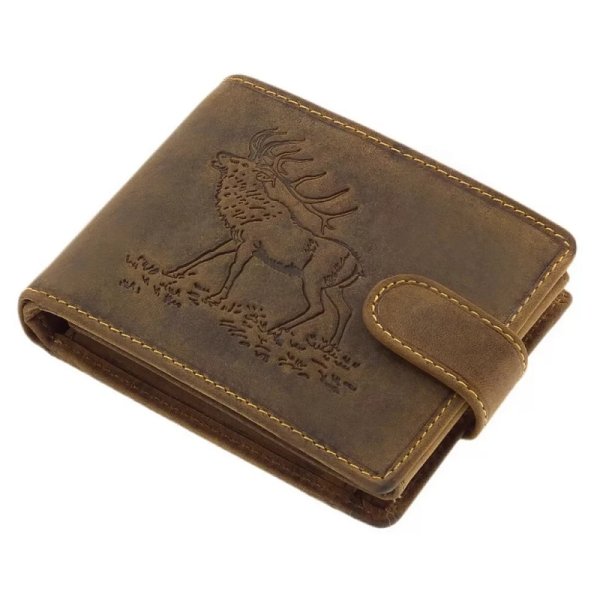 Green Deed leather wallet - Deer brown