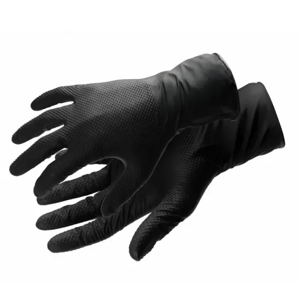 WUSSOW disposable nitrile gloves with diamond texture black