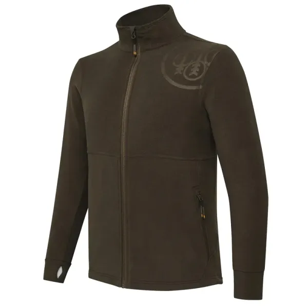 HP Logo Full Zip Fleece Sweatshirt - Brown Bark