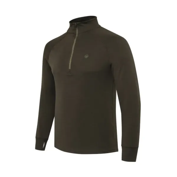 Glider Merino Half Zip Sweater - Brown Bark