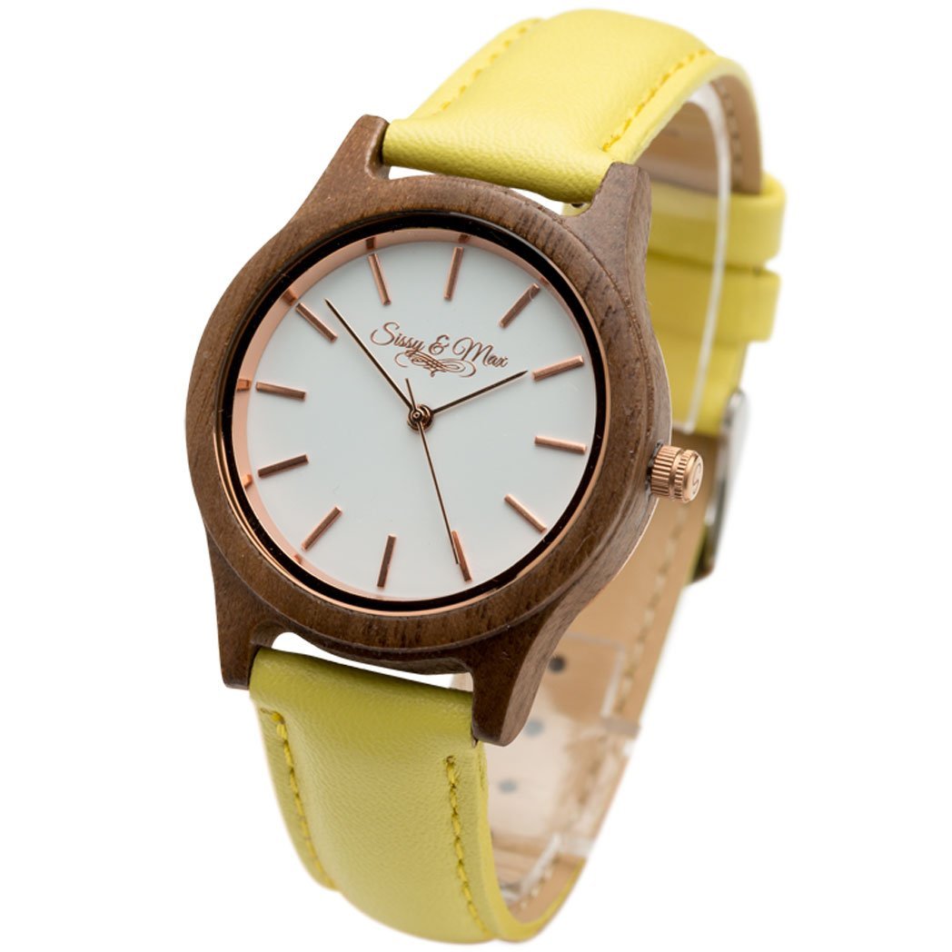 Sissy yellow wooden watch
