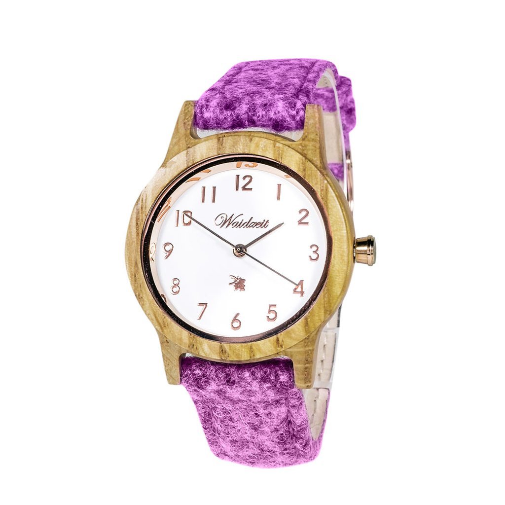 Barrique Alpin Pink wooden ladies watch