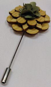 Brooch - wooden flower