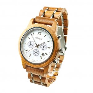 Barrique Chronograf Blanc wooden watch