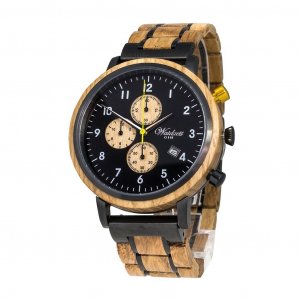 Gin Gold Black Wooden Watch