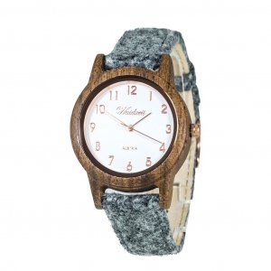 Sissy Loden Grey Wooden Watch